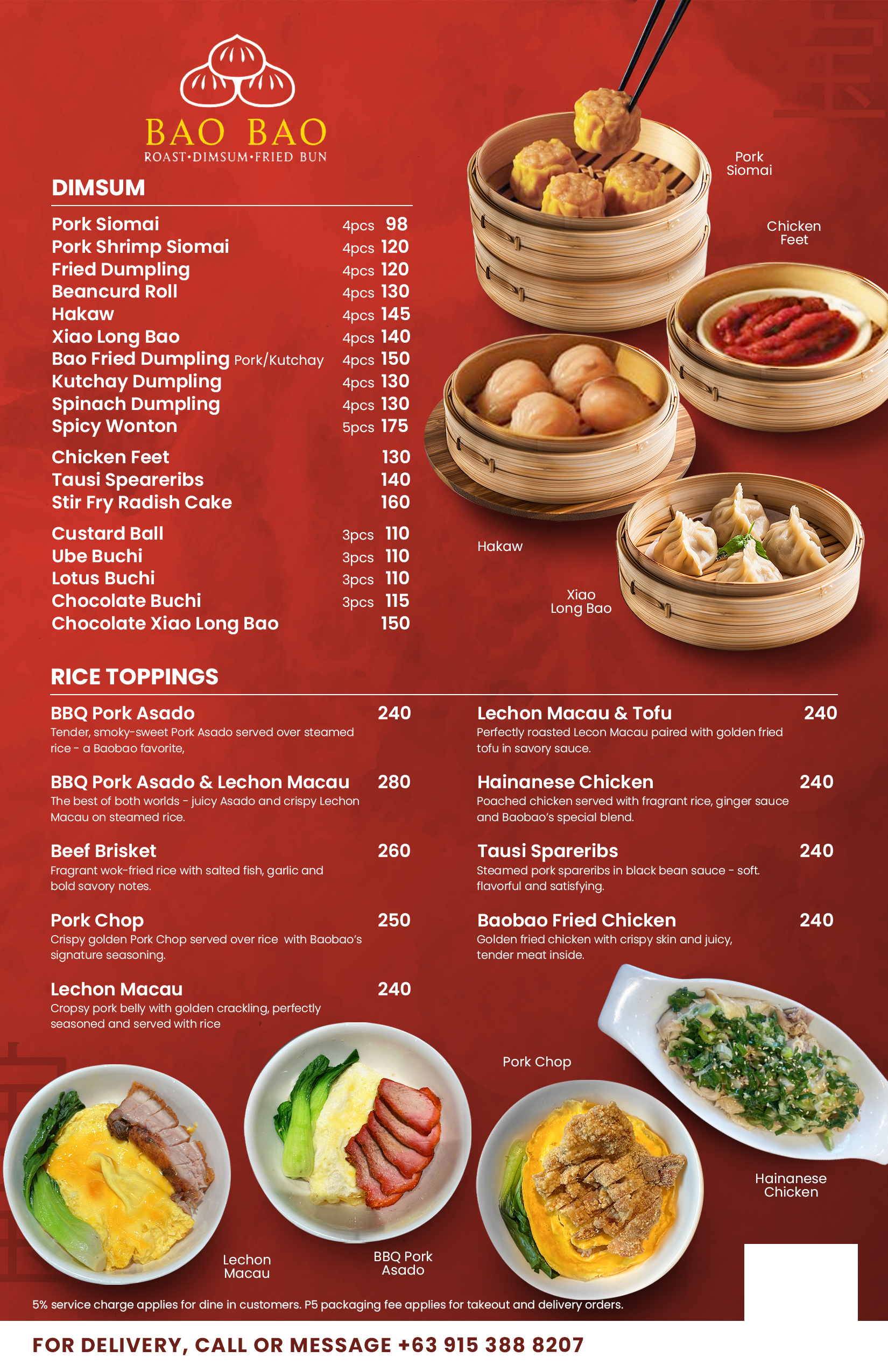 Baobao Dimsum Front Menu